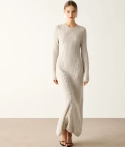 Abito a coste intrecciate in cashmere