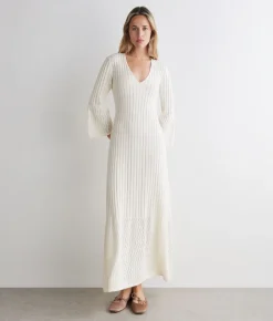 Abito punto onda in cotone lino