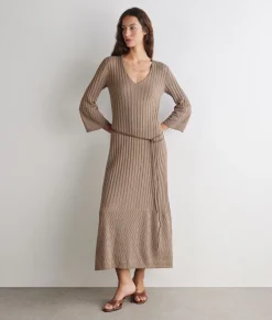 Abito punto onda in cotone lino