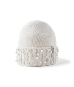 Berretto con perle in Cashmere Ultrasoft