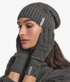 Berretto con trecce e strass in Cashmere Ultrasoft