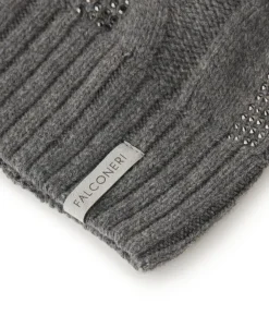 Berretto con trecce e strass in Cashmere Ultrasoft