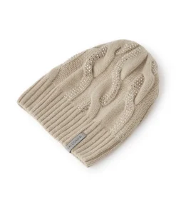 Berretto con trecce e strass in Cashmere Ultrasoft