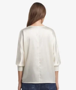 Blusa con scollo a V in seta