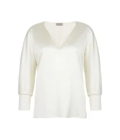 Blusa con scollo a V in seta