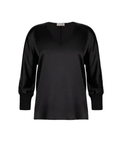 Blusa con scollo a V in seta