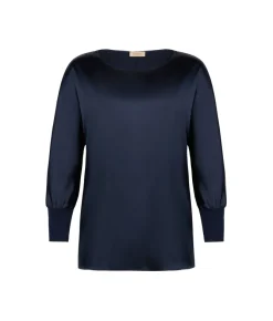 Blusa girocollo in seta