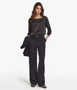 Blusa girocollo in seta