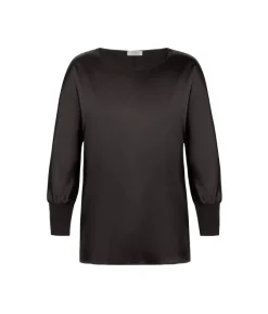Blusa girocollo in seta
