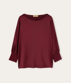 Blusa girocollo in seta