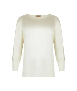 Blusa girocollo in seta