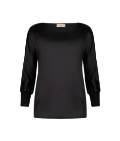Blusa girocollo in seta