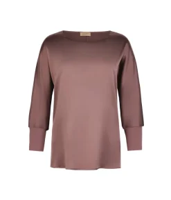 Blusa girocollo in seta