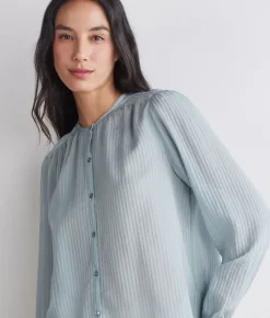 Blusa goffrata in seta cotone