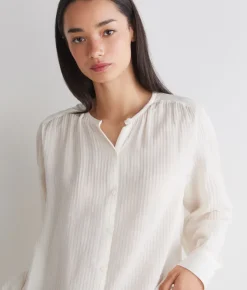 Blusa goffrata in seta cotone