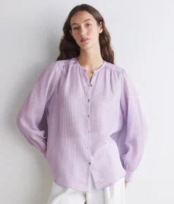 Blusa goffrata in seta cotone