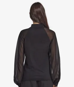Blusa in Cashmere Ultrafine con inserto in seta