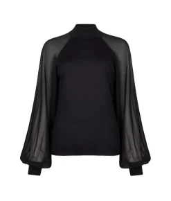 Blusa in Cashmere Ultrafine con inserto in seta