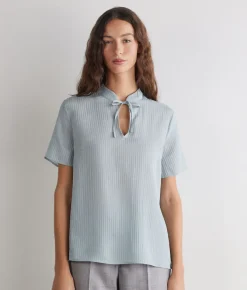 Blusa in seta e cotone