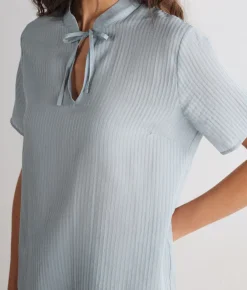 Blusa in seta e cotone