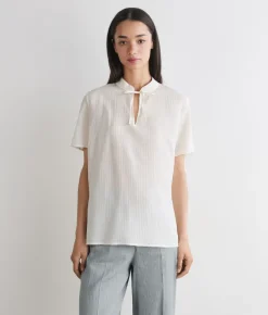 Blusa in seta e cotone