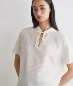Blusa in seta e cotone