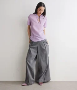 Blusa in seta e cotone