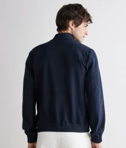 Bomber jersey in cotone e lino
