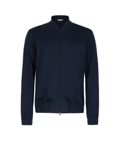 Bomber jersey in cotone e lino