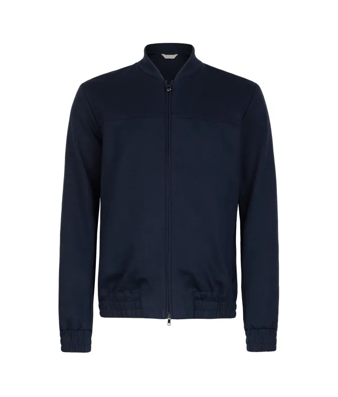 Bomber jersey in cotone e lino