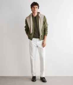 Bomber jersey in cotone e lino