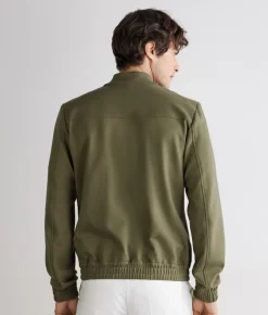Bomber jersey in cotone e lino