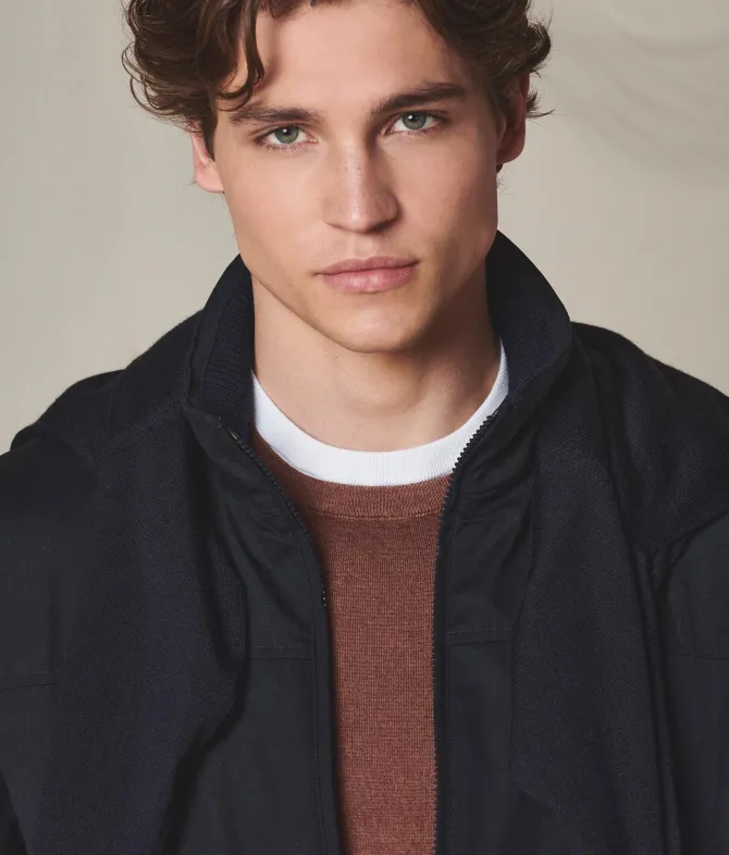 Bomber tecnico in cotone cashmere