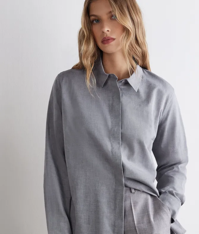 Camicia in cotone cashmere