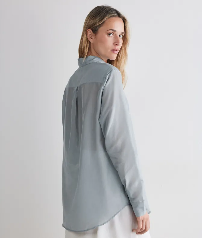 Camicia in mussola di cotone e seta