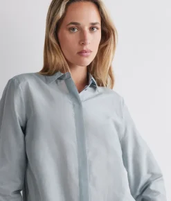 Camicia in mussola di cotone e seta