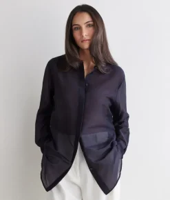 Camicia in mussola di cotone e seta