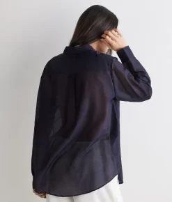 Camicia in mussola di cotone e seta
