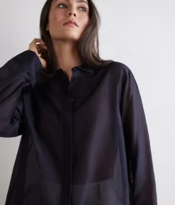 Camicia in mussola di cotone e seta
