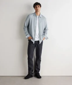 Camicia in piquet di cotone e seta
