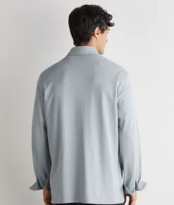 Camicia in piquet di cotone e seta