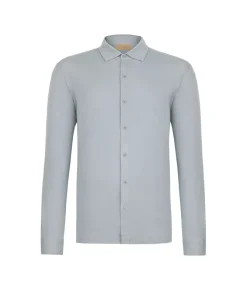 Camicia in piquet di cotone e seta