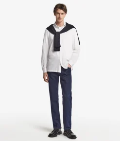 Camicia in piquet di cotone e seta