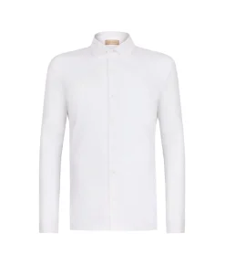 Camicia in piquet di cotone e seta