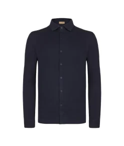 Camicia in piquet di cotone e seta