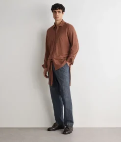 Camicia in piquet di cotone e seta
