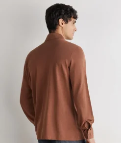 Camicia in piquet di cotone e seta