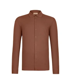 Camicia in piquet di cotone e seta