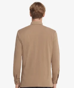 Camicia in piquet di cotone e seta