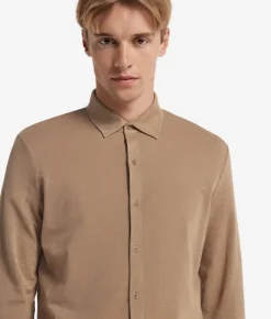 Camicia in piquet di cotone e seta